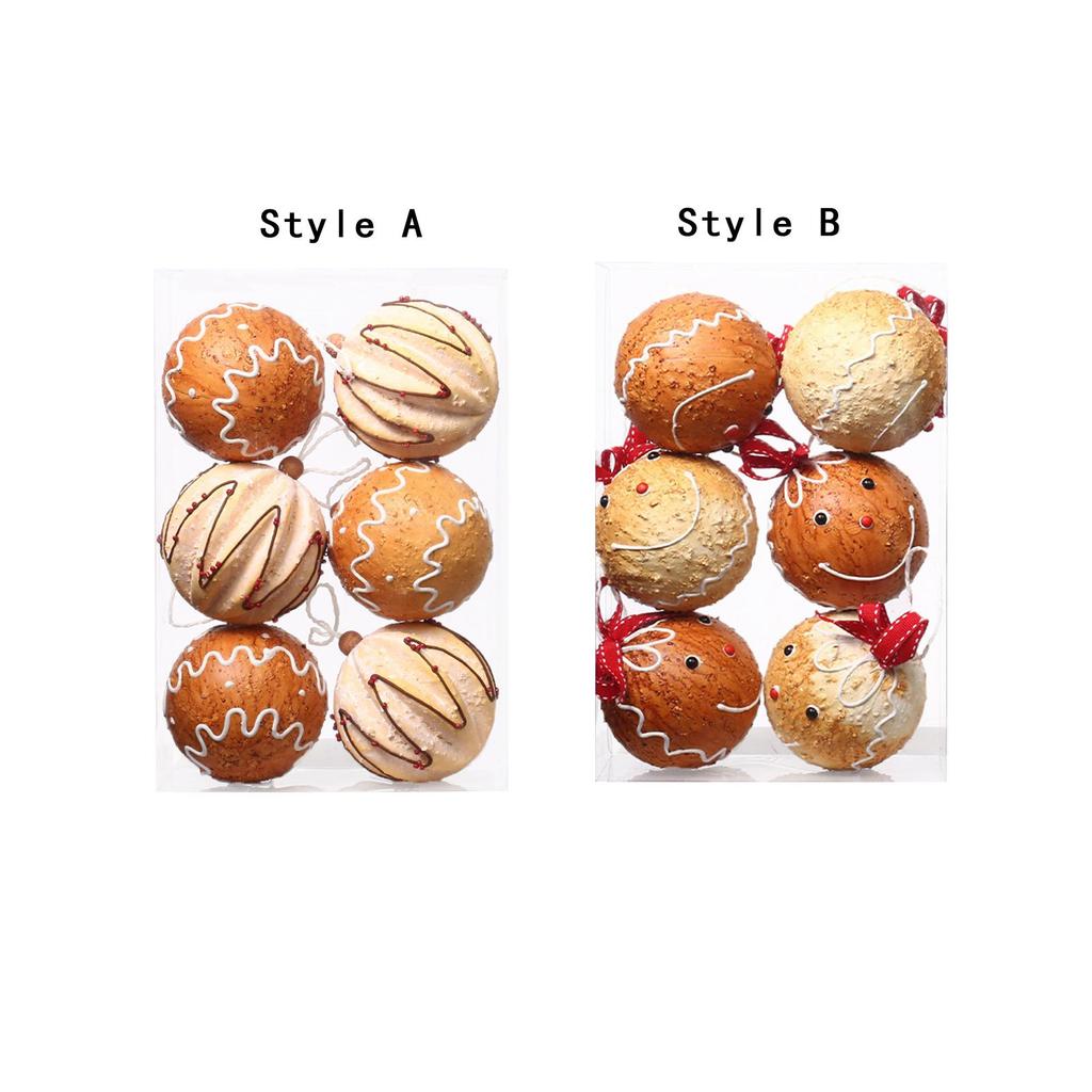 6Pcs Christmas Ball Ornaments DIY Shatterproof Christmas Tree Hanging Ornaments for Festivals Office Hotel Halloween Party Favor
