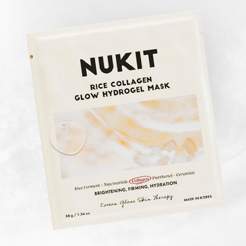 [Newkidd] Mascarilla Hidrogel Glow de Arroz y Colágeno, 4 láminas, 1 unidad