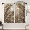 2PCS Digital Printed Curtains, Brown Leaves Autumn Botanical Fall Foliage, Window Drapes for Living Room Bedroom Home Decoration