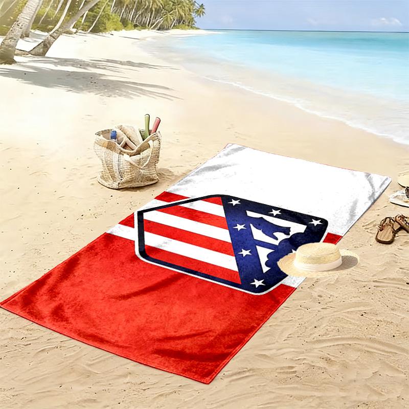 Club Atletico De Madrid2 Print Beach Towel, Large Soft Quick Dry Towel for Beach Camping Swimming