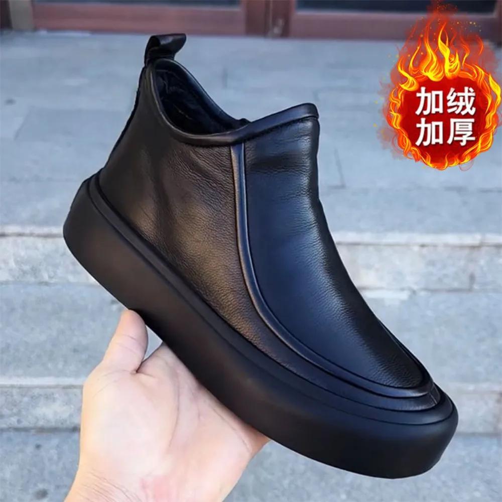 Herbst neue Herren Business Casual Lederschuhe Herren Retro weiches Leder gutes Leder Ärmelmund Lederschuhe