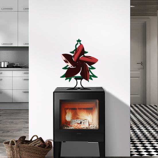 

Вентилятор камина Энергосберегающий малошумный вентилятор смешанного цвета Бесшумная работа 5-лопастной вентилятор для печи для вечеринок