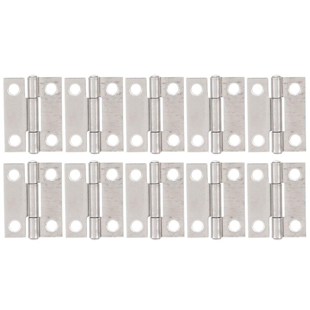 10pcs Silver Cabinet Door Hinges Stainless Steel Foldable Hinges Small Small Hinges Household Use