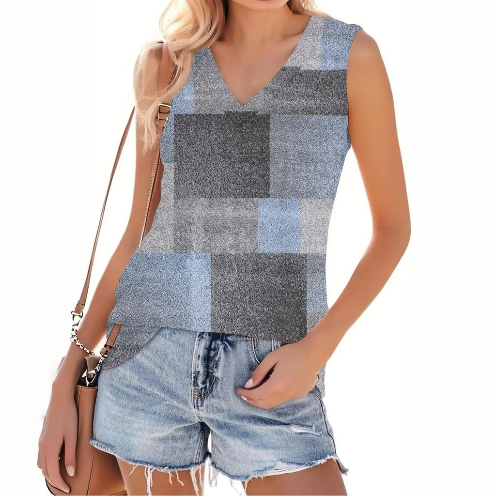 Women's V-neck Fashion Casual Floral Print Summer Vest Top