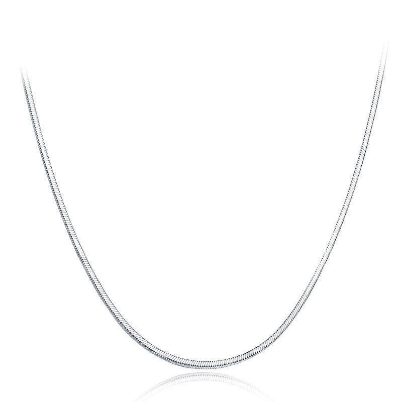 Collana S925 in Argento Puro Estremamente Sottile Stile Cool per Uomini e Donne, Catena a Osso di Serpente Argento Lucido Ins Lusso Leggero, 1MM Impilabile per Indossare