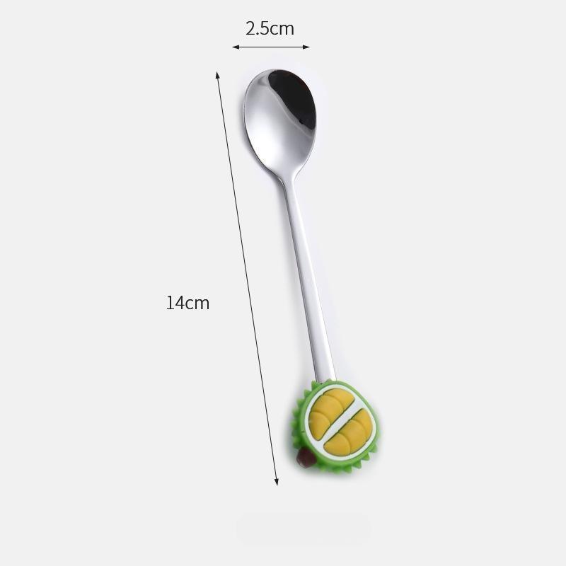 Stainless Steel Fruit Shaped Coffee Spoons Fruit Dessert Spoon Fork Candy Tea Spoon Drink Tableware Kitchen Supplies