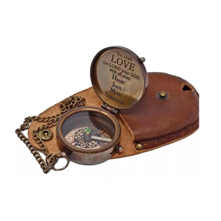 Antique Vintage Brass Pocket Compass Brass Nautical Compass Marine Compass Gift