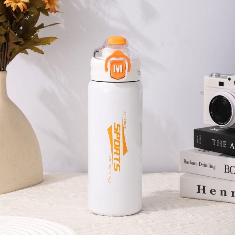 600ml Isolierte Sport-Wasserflasche mit Klappdeckel, Auslaufsicheres 316 Edelstahl-Thermos für Outdoor und Fitnessstudio