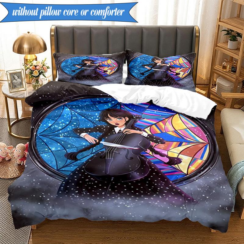 Stained Glass Gothic Romance 3pcs K-pop Music Group Bedding set,Ideal for Bedroom, Dormitory,Including Duvet Cover And 2pcs Pillowcases,Fan Gifts