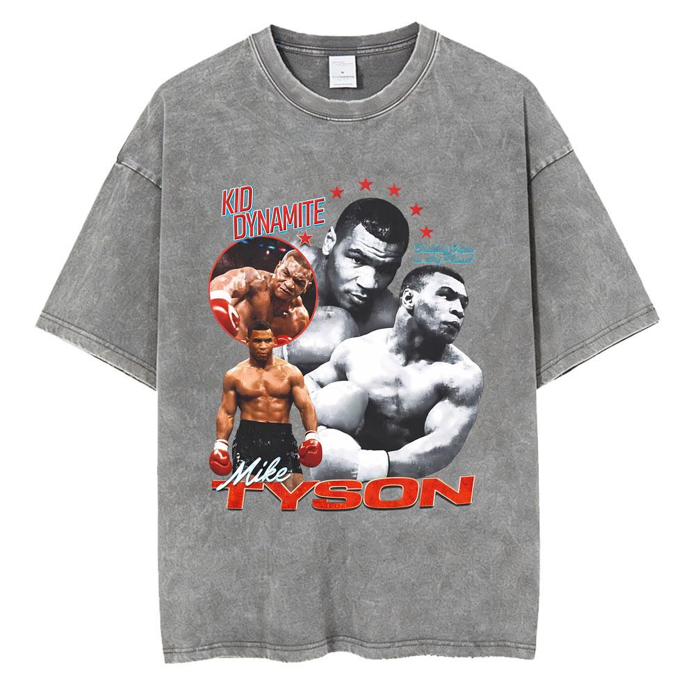 Gewaschenes Vintage Mike Tyson Prime Merch T-Shirt Herrenkleidung Hip Hop Gothic Rock T-Shirt Herren Fitnessstudio Übergroße T-Shirts Oberteile