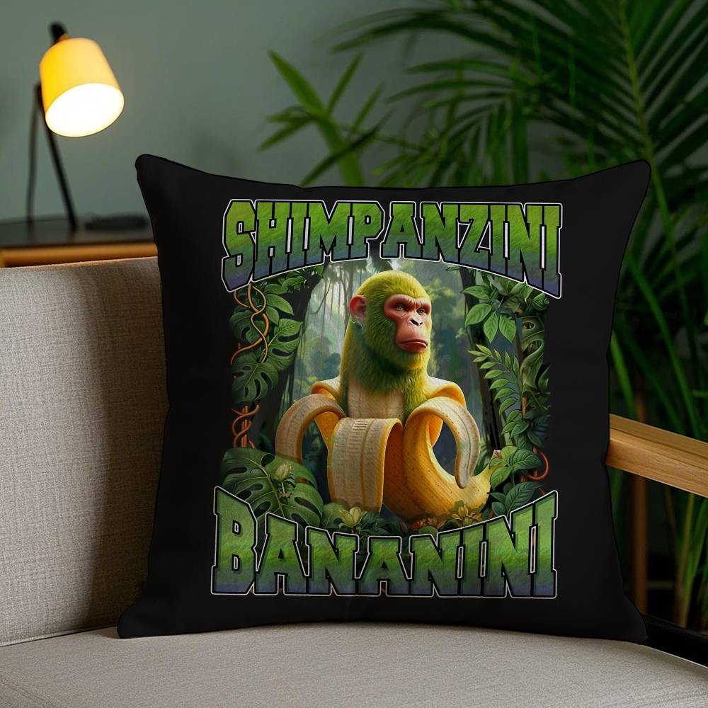 Italian Brain Rot Meme Tralalero Tralala Pillow Case Sofa Short Plush Double-sided HD Printing Room Home Office Cushion Cover