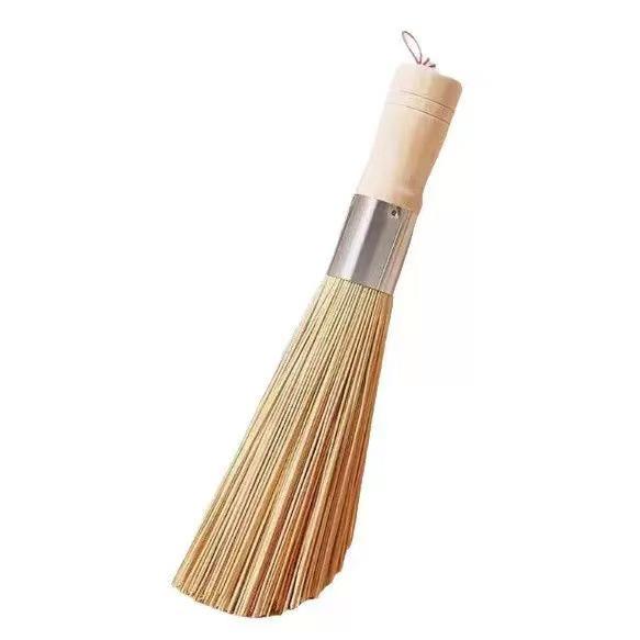 Bamboo Flat-Head Pot Scrubbing Brush: Kitchen & Household Cleaning Tool