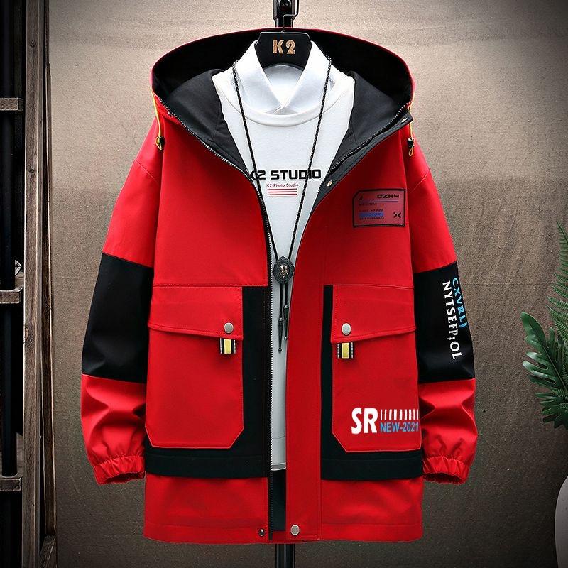 Spring and Autumn Men's Printed Hooded Coat Men's Casual Relaxed Comfortable Waterproof Jacket