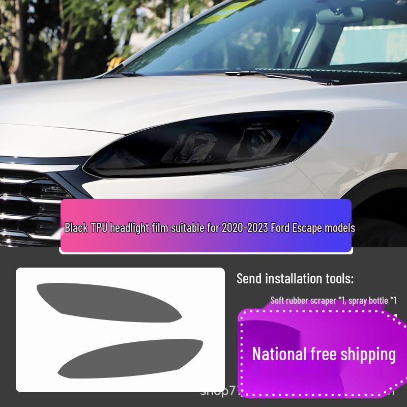 Ford Mondeo/Edge/Explorer Black Headlight & Clear Taillight Film - TPU