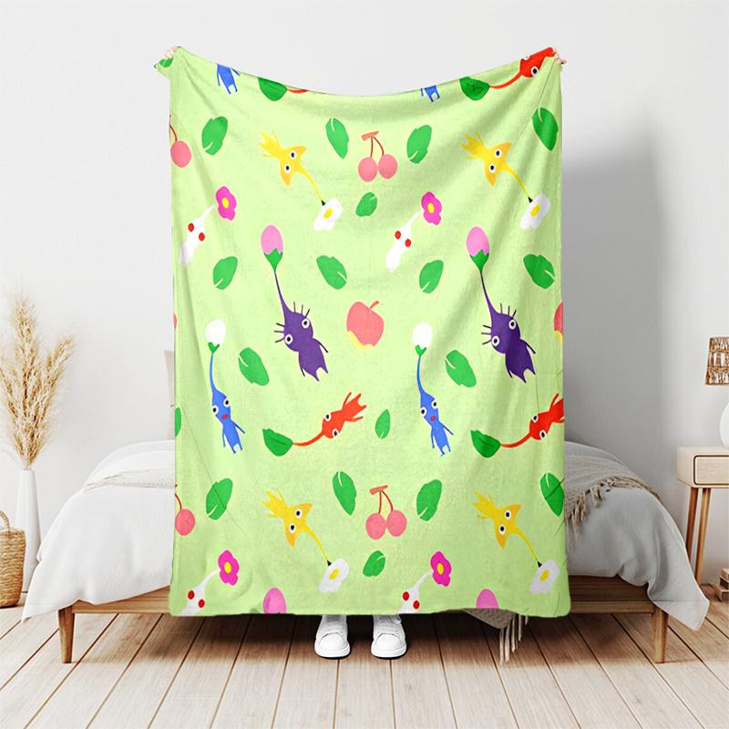 1 manta con diseño de estampado Pikmin, manta ligera para sofá, cama - Suave y cálida, regalo para todas las estaciones como Navidad, Halloween