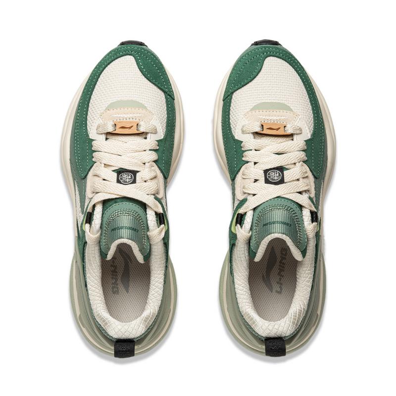 Li Ning CF Origin V4 Sports Comfortable Wear-Resistant Breathable Low-Top Lifestyle Shoes Women Sneaker Green AGLU290-1