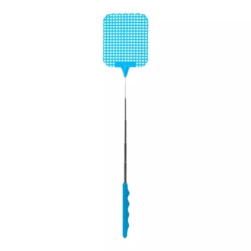 Retractable Mosquito Swatter with Extended Stainless Steel Handle, Creative Plastic Design for Household Use
