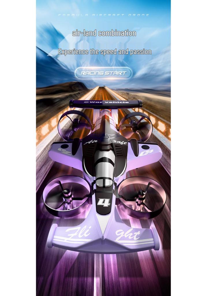 Dual-Use Remote Control F1 Drift Racing Car and Drone Toy
