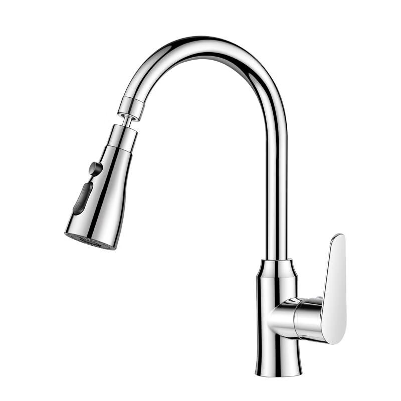 TLXT Silver Gooseneck Kitchen Faucet