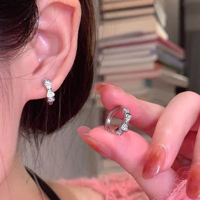 Schleifenohrring Schnalle Super Fee Weniger Japanisch und Koreanisch Zirkonohrringe Herbst und Winter Ohrschmuck Trend