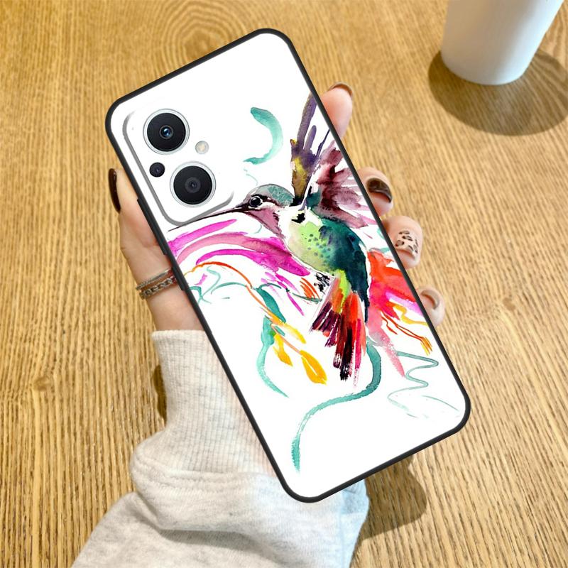 Hummingbird and Flowers Funda For OPPO Reno 10 11 12 13 14 Pro 14F 13F 12F 11F 7 8 Lite OPPO Find X5 X8 X9 Pro Case