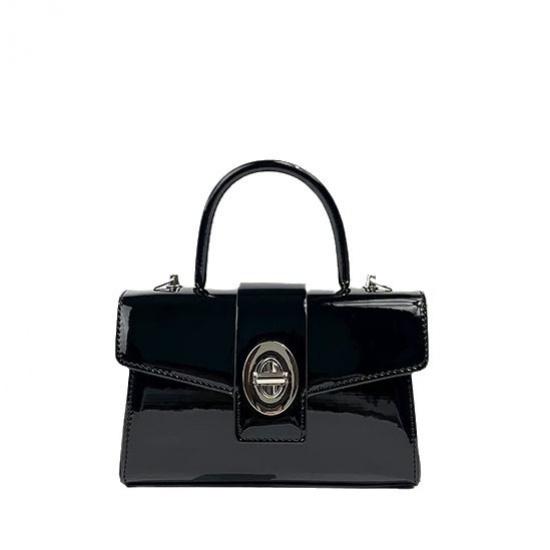 Vintage High-End Patent Leather Motorcycle Small Square Bag for Women 2024 New Trendy Fashion Versatile Shoulder Crossbody Bag
