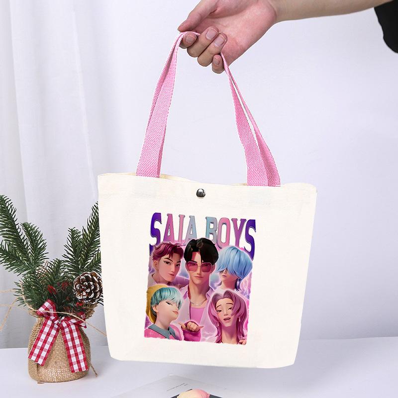 K-Pop Anime Cartoon Printed Student Fashion Casual Canvas Bag Going Out High Value Portable Shoulder Bag