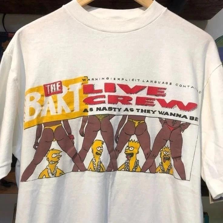 Bart Simpson rare design Unisex White Short Sleeve T shirt Classic Style S-5XL 2XL