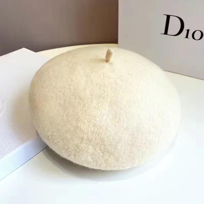 Boina de Lana 3D Engrosada: Sombrero Estilo Retro que Favorece el Rostro para Otoño/Invierno