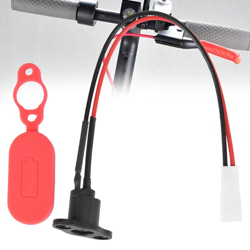 Electric Scooter Charging Port Silicone Sleeve Charging Port with Waterproof Cover for Xiaomi M365 Electric Scooter Accessory