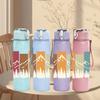 1PC Mountain Forest Minimal Landscape 750ml Color Plastic Sports Water Bottle Leakproof Flip Straw Lid Suitable for Sports Office Home Use