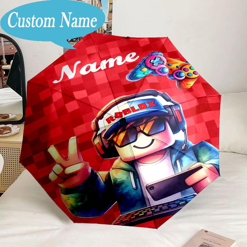 Custom Name Umbrella Ro-blox Adventure Quests Umbrella 8-Frame for Travel, Camping, Casual Lightweight Portable, Essential for Family Gifts
