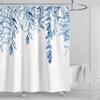 Watercolor Leaves on The Top Plant with Floral Bathroom Decoration Shower Curtain 180*180CM  with Hooks
