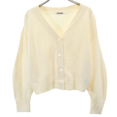 SNIDEL Long Sleeve V Neck Knit Cardigan F White System Women Used