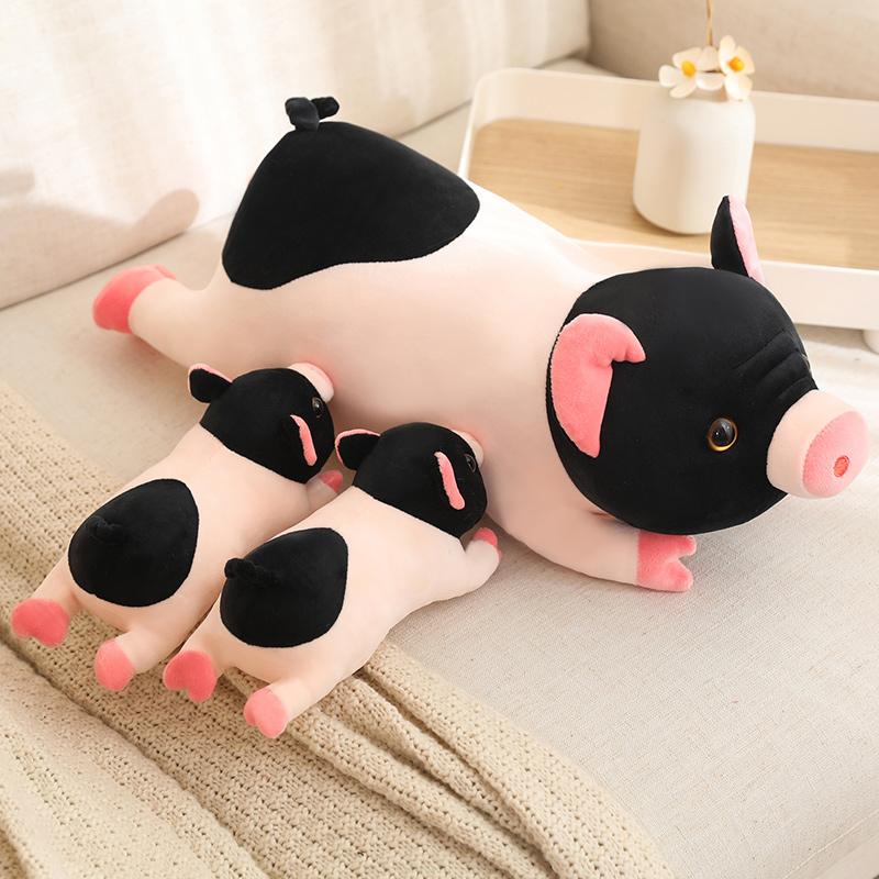 Simulation Black Pink Pig Animal Plush Stuffed Doll Fragrant Pig Doll Plush Toy Soft Stuffed Animal for Kid Birthday Gift