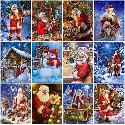 DIY Weihnachtsmann 5D Diamant Malerei voller runder Bohrer Mosaik Strass Diamant Stickerei Weihnachten Kreuzstich Home Decor