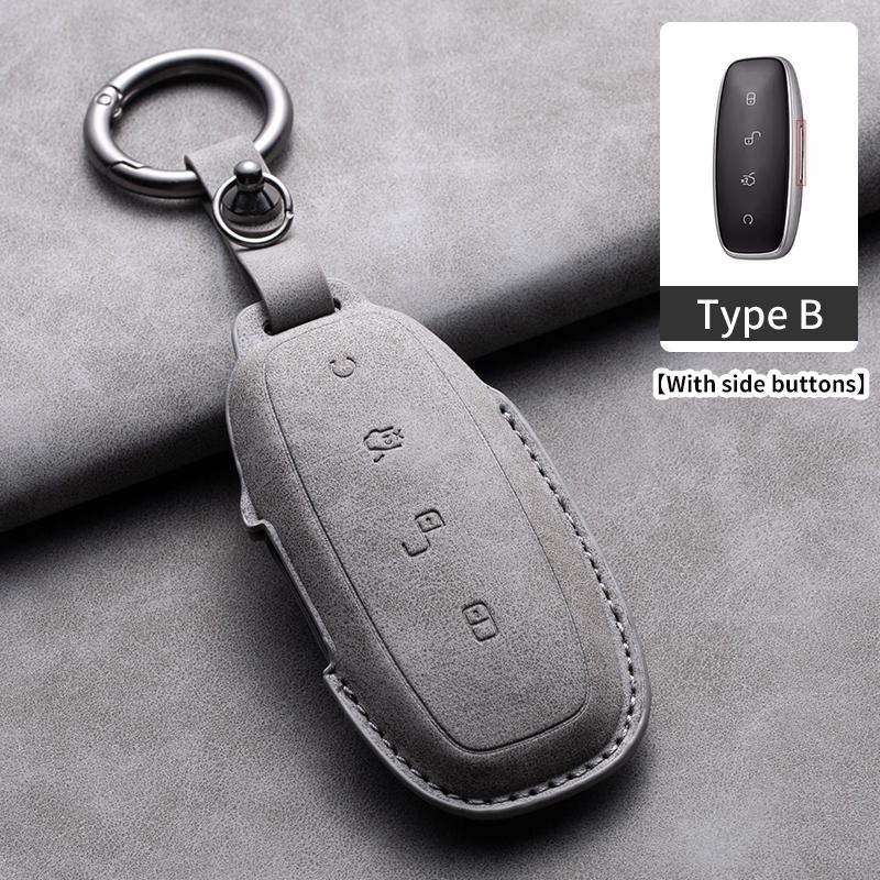Leather Car Key Case Cover for BYD DENZA D9 2025 for Denza D9 DM-i 2025 2025 Auto Key Fob Shell Car Styling Keychain Accessory