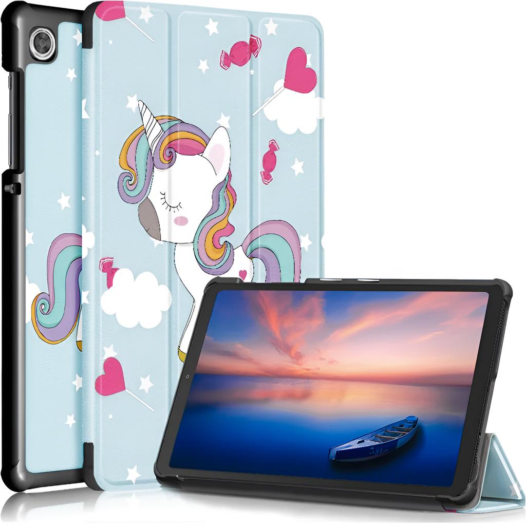 Etui Do Samsung Galaxy Tab A9 2023 8.7" X110/X115 Obudowa Na Tablet Case Alogy Book Cover Unicorn Jednorożec Niebieskie + Szkło