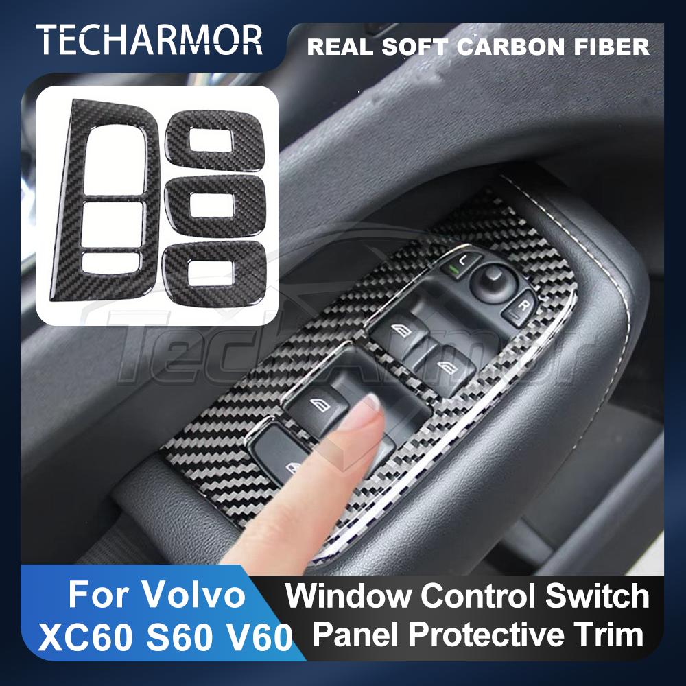 Carbon Fiber Window Switch Panel for Volvo XC60 S60 V60 2018-2024