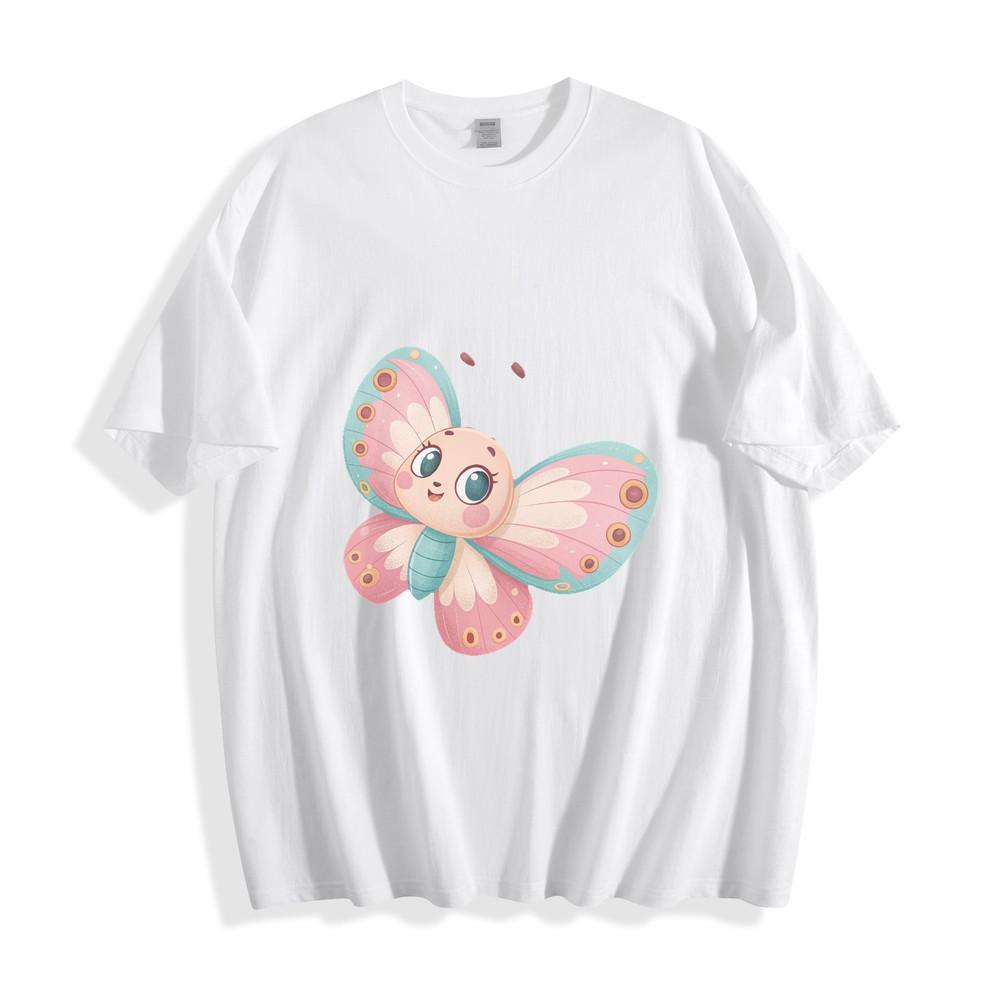 Cute Cartoon Butterfly Graphic T-Shirt