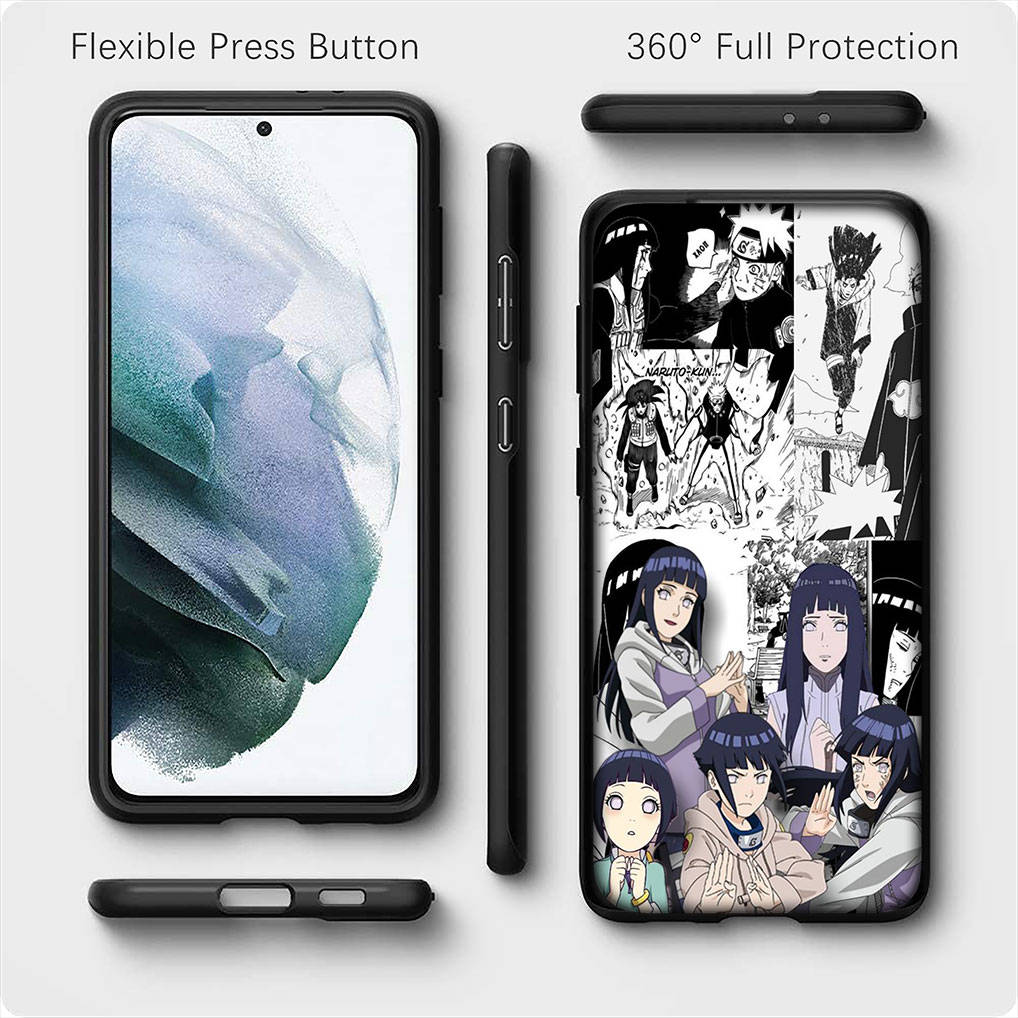 Pour Samsung Galaxy S24 S23 iPhone 16 15 14 Xiaomi Redmi Note 13 12 11 10 8 Plus 9 Pro Max X XR A06 Coque de téléphone Hinata Hyuga Naruto OPPO Huawei Cover