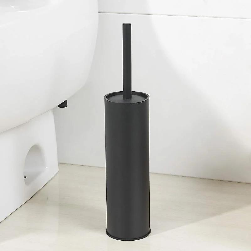 Stainless Steel Black Toilet Brush Set, Toilet Brush and Holder, Deodorizing Long Tube
