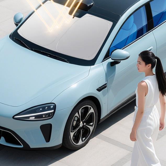 

Summer Car Sunshade: Heat & Light Insulation for Windshield & Side Windows Small чёрный