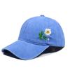 Embroidered Flower Diy Hat Soft Top Outdoor Sun Protection Casual Cotton Baseball Cap Fashionable Spring Summer Hat For Girls