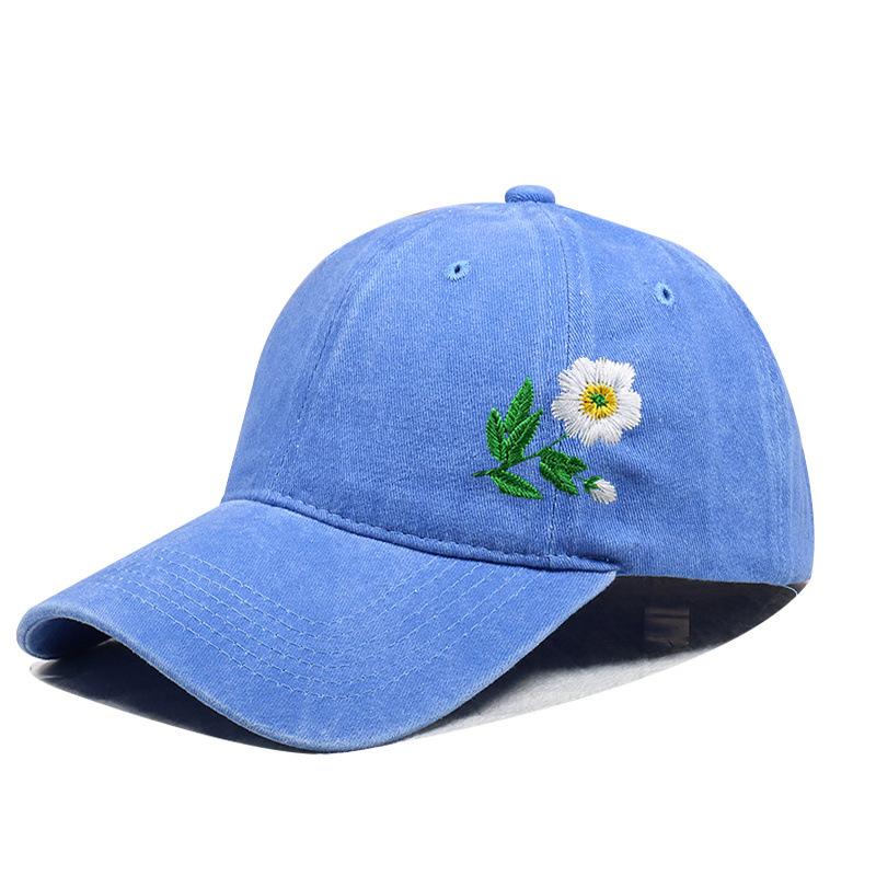 Embroidered Flower Diy Hat Soft Top Outdoor Sun Protection Casual Cotton Baseball Cap Fashionable Spring Summer Hat For Girls