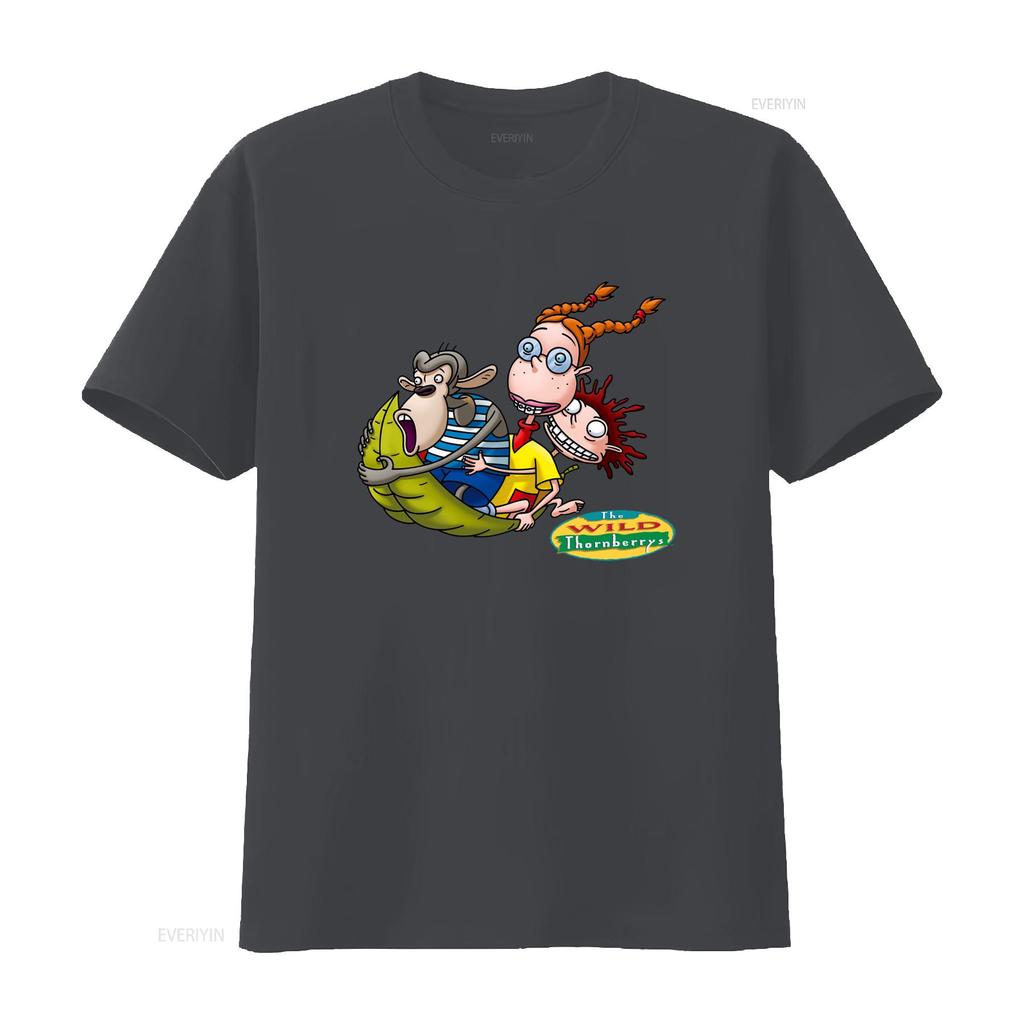 Wild Thornberrys Eliza Darwin Donny On Leaf Cartoon Print T Shirt for S 2Xl Royal Blue Vintage Washed Graphic Stylish Unisex