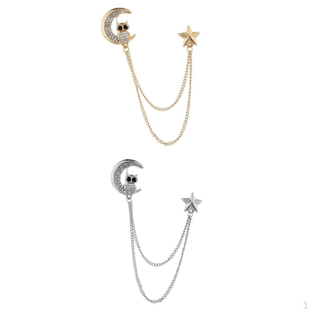 

2 шт. Мужской элегантный значок на лацкан с цепочкой, брошь в виде совы для костюма