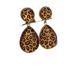 American Retro Water Drop Leopard Print Earrings Personalized Fashion Trend Resin Earrings Versatile Temperament Spice Girl Earrings