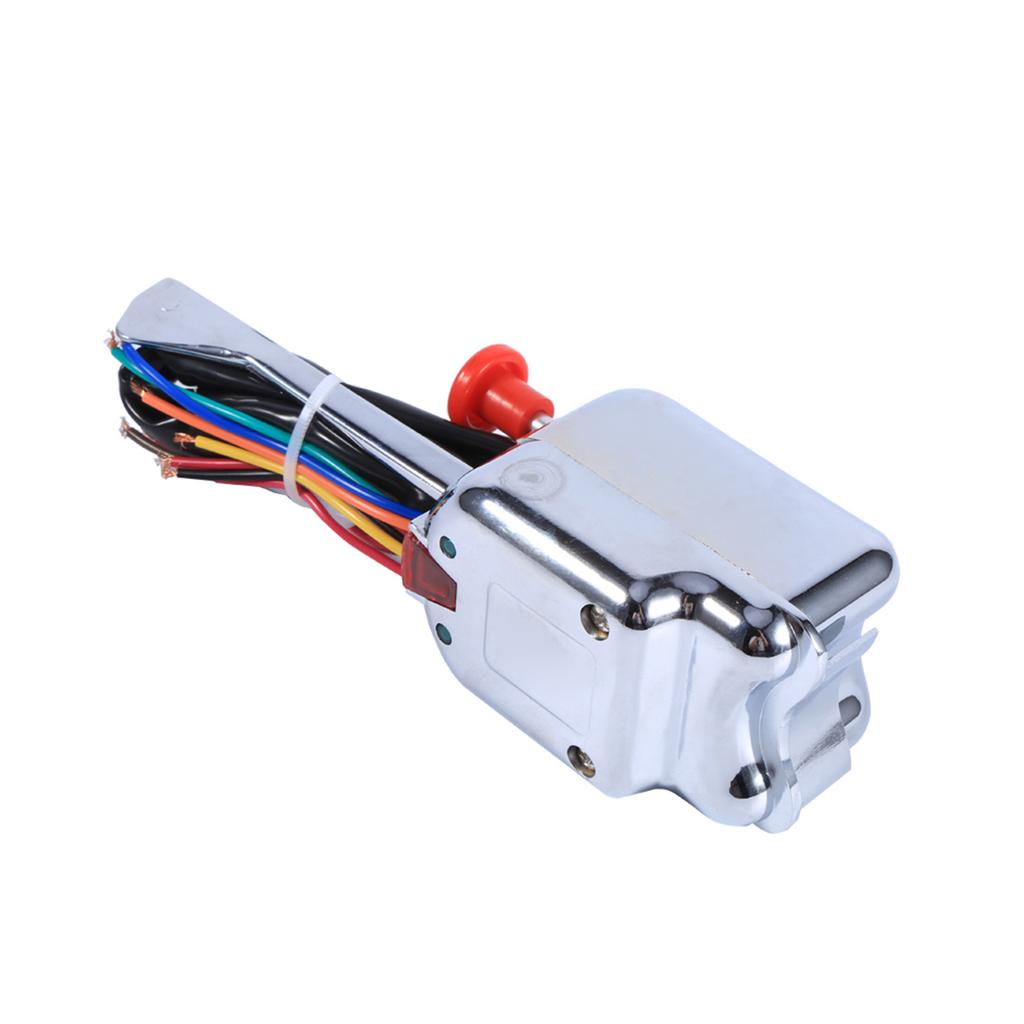 Uniwersalny chromowany przełącznik kierunkowskazów Street Hot Rod dla Forda 12V