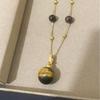 French Tiger's Eye Pendant Necklace for Women, Elegant and Exquisite, Light Luxury with a High-End Feel, Maillard Sweater and Collarbone Chain.